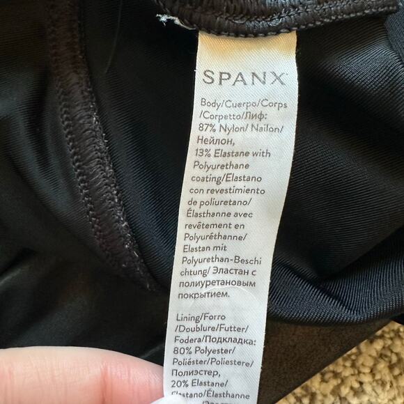 SPANX black faux leather leggings size S - Picture 7 of 11